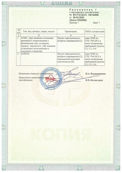 2020.02.06 Лесозаводск - Приложение к сертификату - Прокат арматурный для железобетонных конструкций периодического профиля.